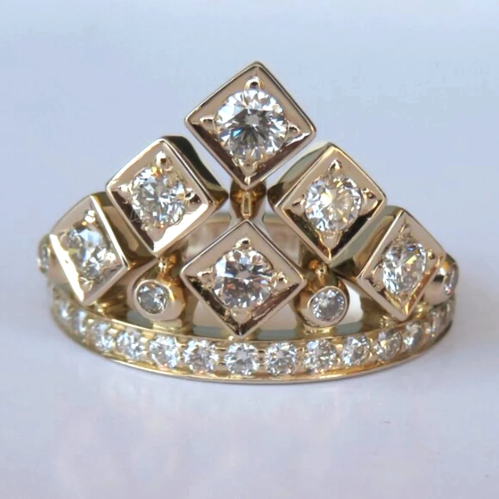 H Stern 18K Gold Diamonds King Ring 